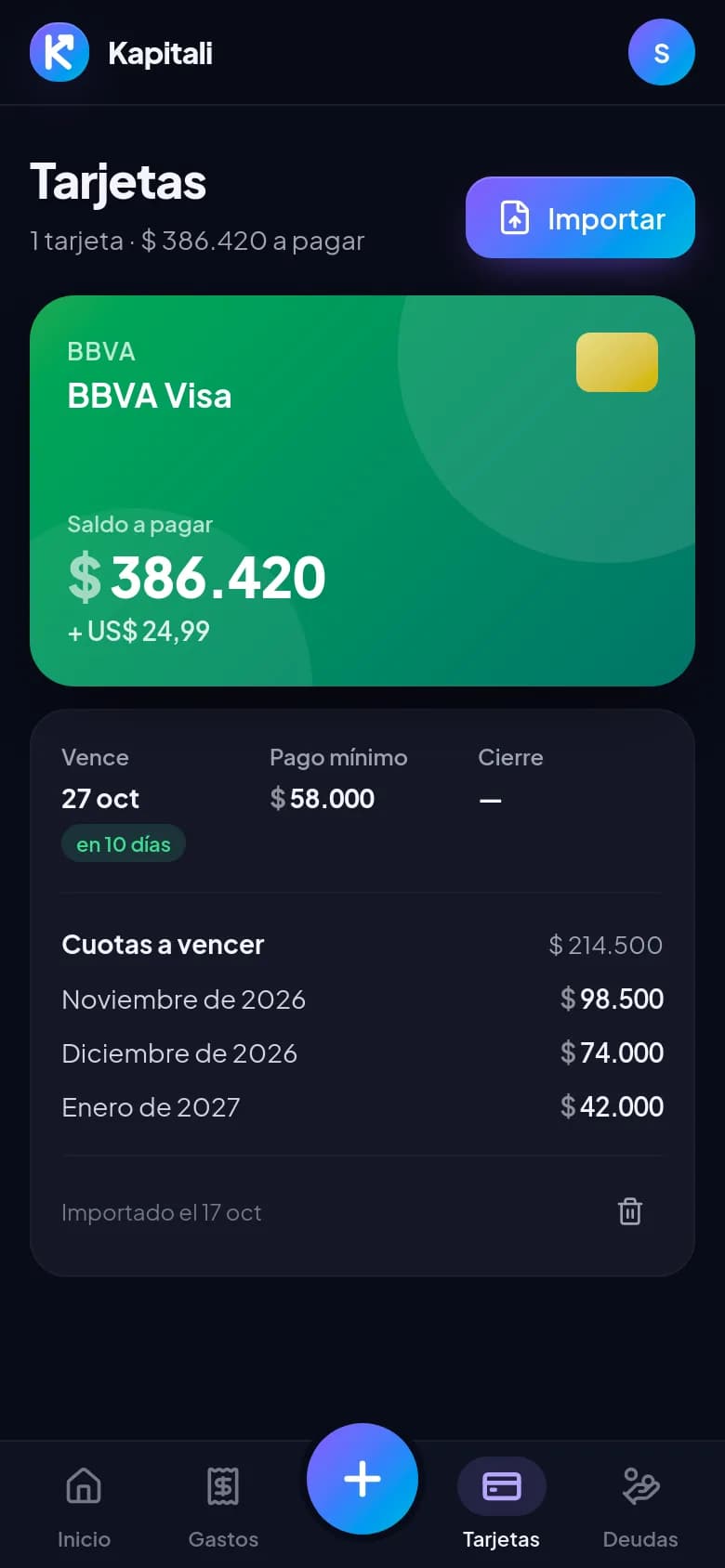Tus tarjetas